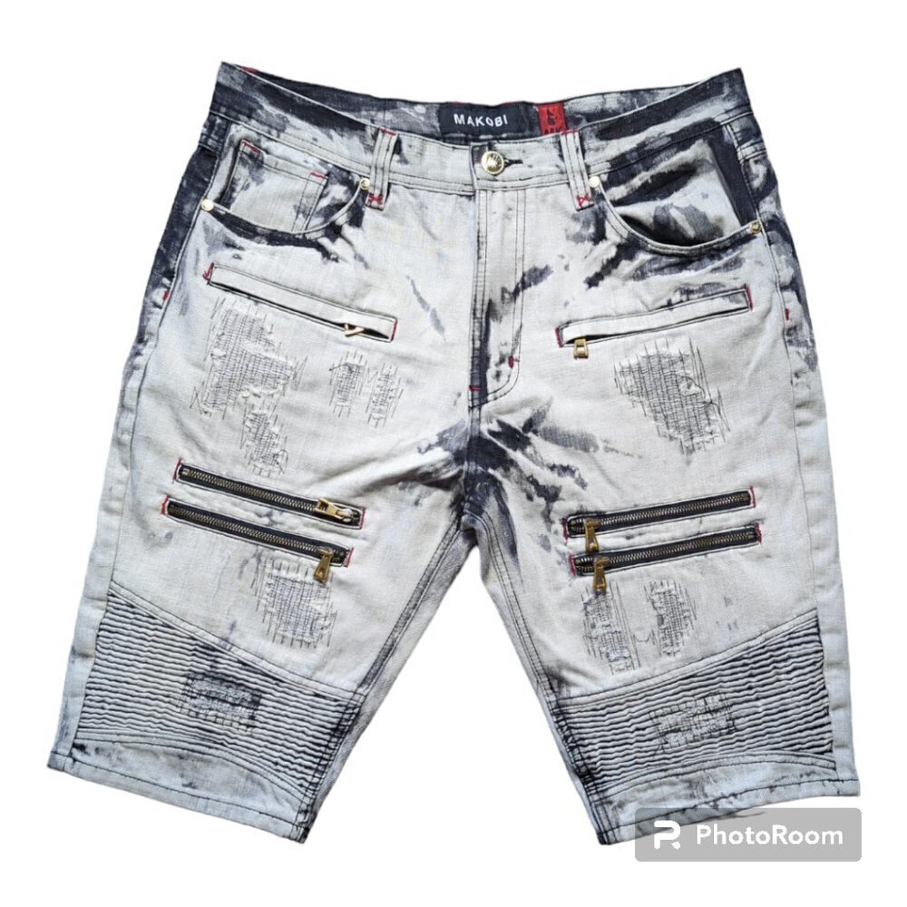 Makobi Ice Wash Men's Shorts Color Gray Size 36